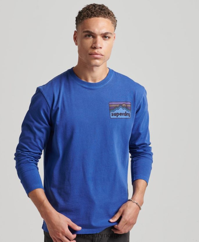 Superdry marinen klær 86P46D6404 90-talls terrengtopp med lange ermer menn
