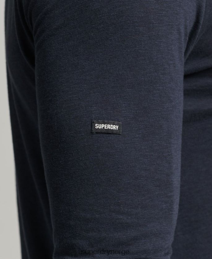 Superdry marinen klær 86P46D6479 Langermet slub jersey topp i økologisk bomull menn