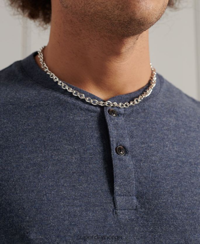 Superdry marinen klær 86P46D6491 Økologisk bomull kortermet henley t-skjorte menn