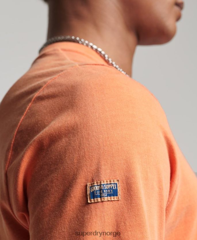 Superdry oransje klær 86P46D1561 vintage logo amerikansk klassisk topp menn