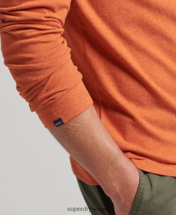 Superdry oransje klær 86P46D1571 vintage logobrodert topp i økologisk bomull menn