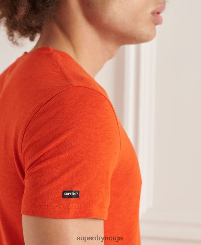 Superdry oransje klær 86P46D4837 t-skjorte med v-hals i økologisk bomull menn