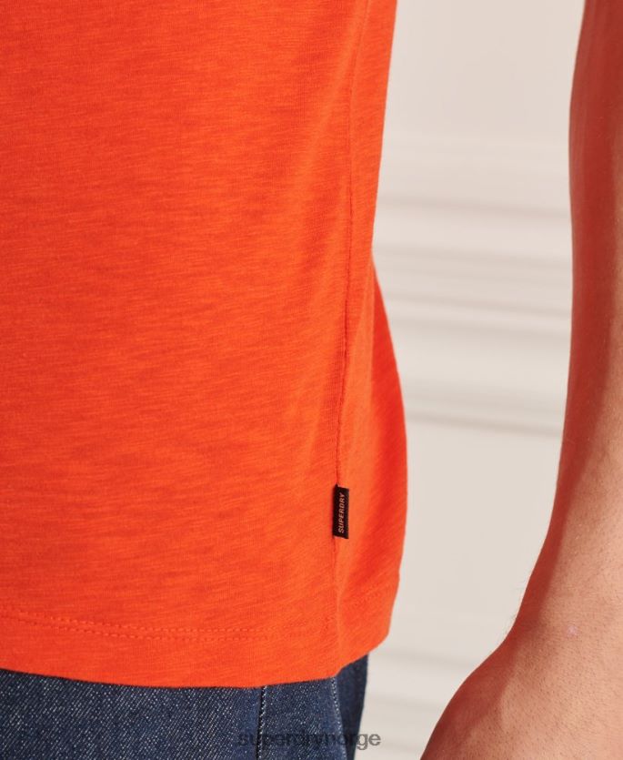 Superdry oransje klær 86P46D4837 t-skjorte med v-hals i økologisk bomull menn