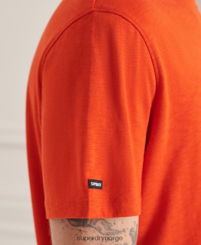Superdry oransje klær 86P46D4859 t-skjorte med rund hals i økologisk bomull menn