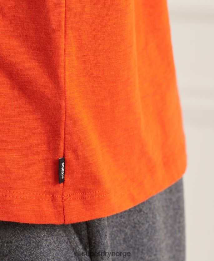Superdry oransje klær 86P46D4859 t-skjorte med rund hals i økologisk bomull menn