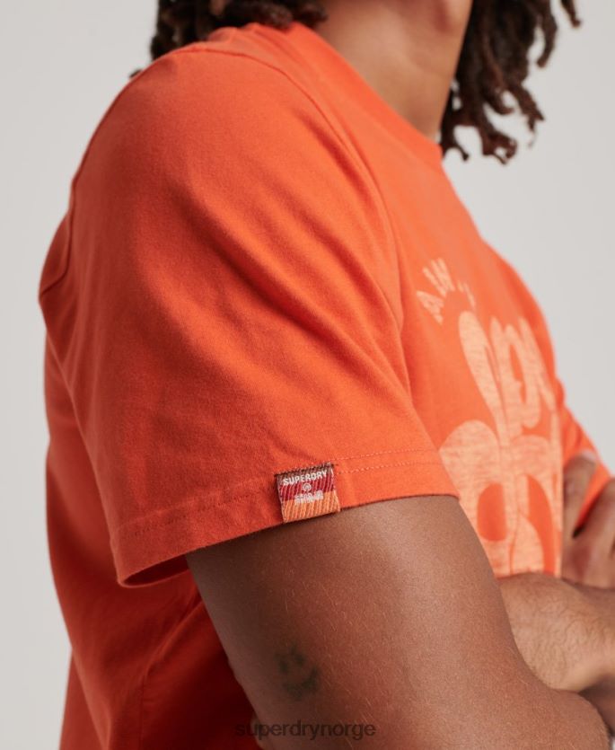 Superdry oransje klær 86P46D4911 nostalgi script t-skjorte menn