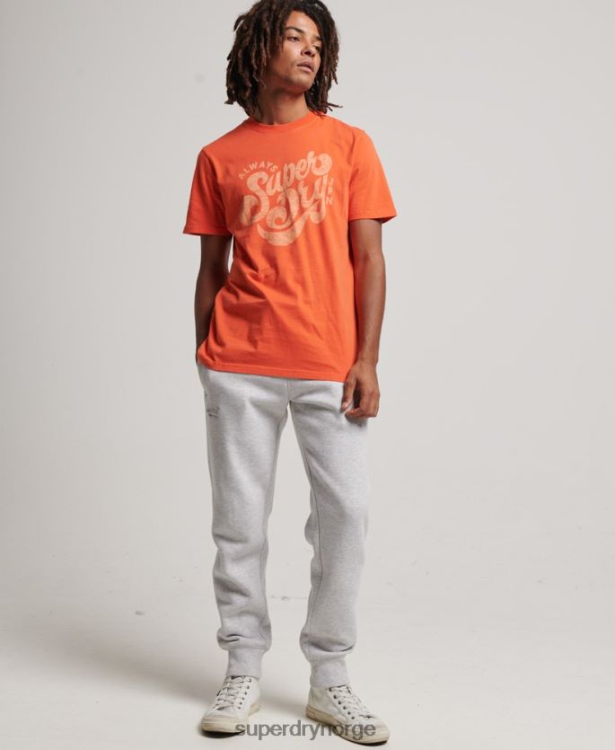 Superdry oransje klær 86P46D4911 nostalgi script t-skjorte menn