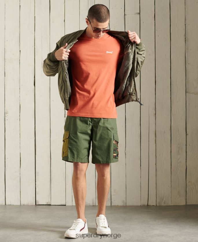 Superdry oransje klær 86P46D4913 vintage brodert t-skjorte i økologisk bomull menn