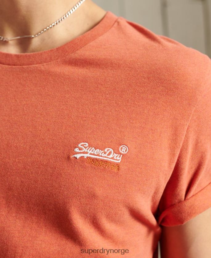Superdry oransje klær 86P46D4913 vintage brodert t-skjorte i økologisk bomull menn
