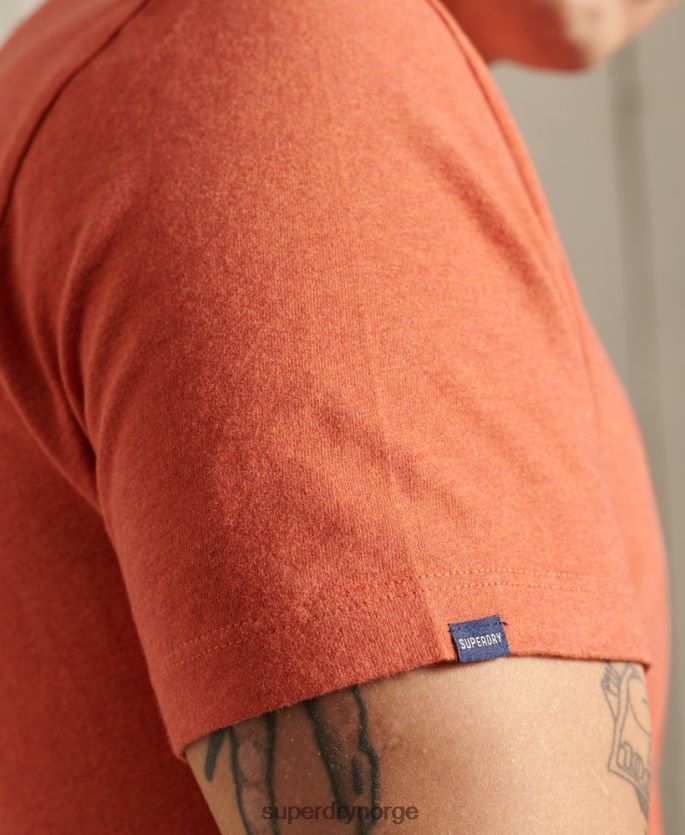 Superdry oransje klær 86P46D4913 vintage brodert t-skjorte i økologisk bomull menn