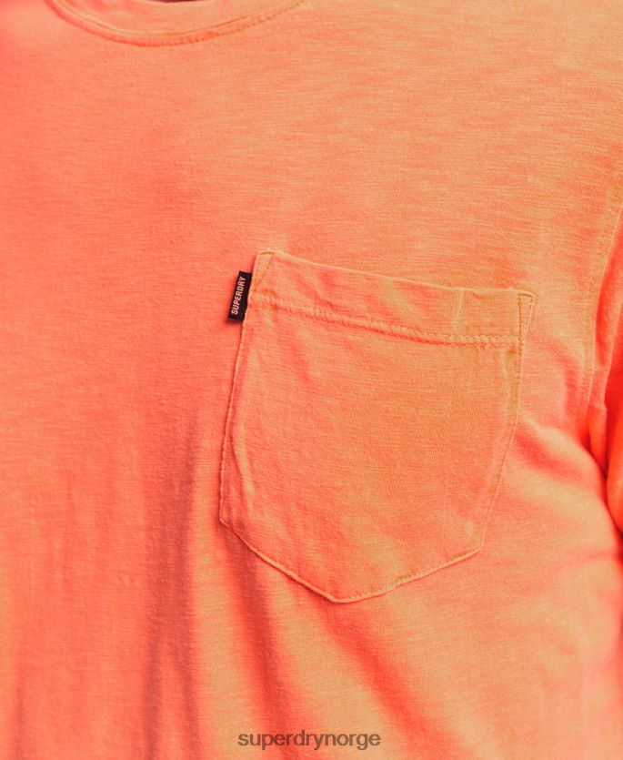 Superdry oransje klær 86P46D4918 t-skjorte med rund hals i økologisk bomull menn