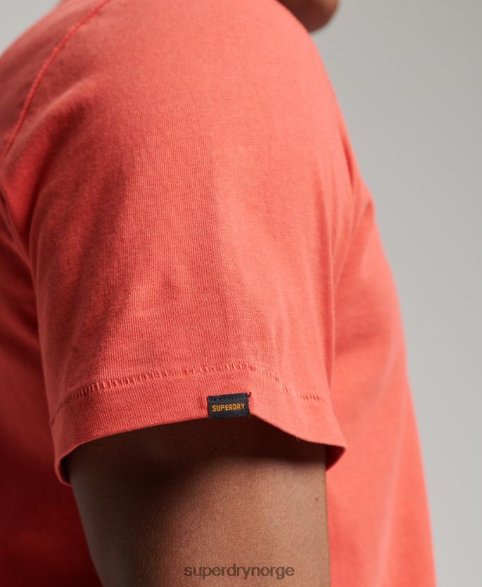 Superdry oransje klær 86P46D4930 t-skjorte for arbeidsklær i økologisk bomull menn