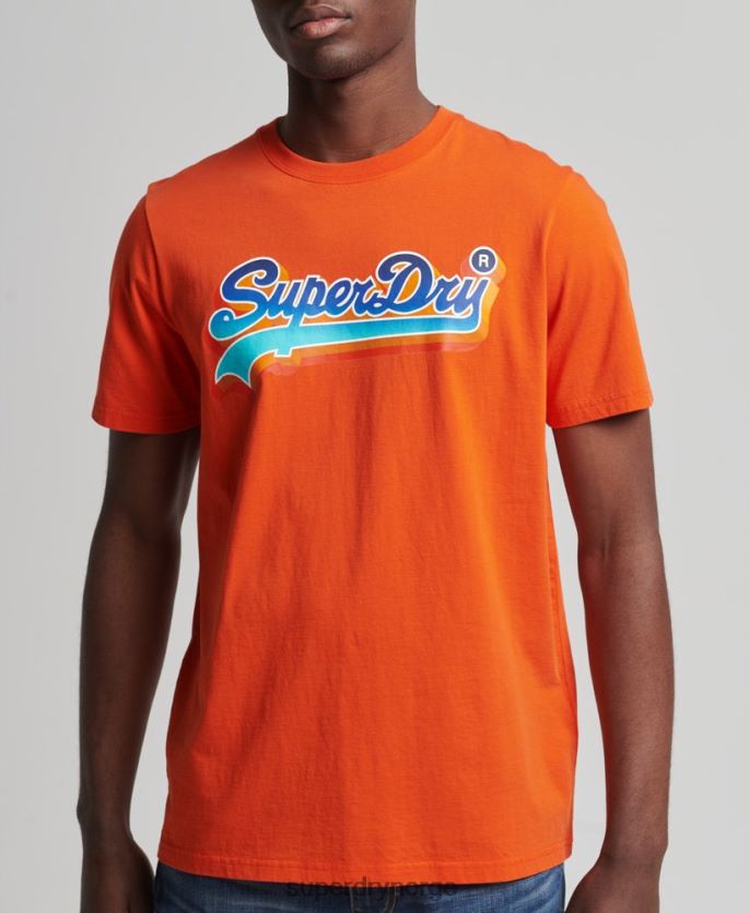 Superdry oransje klær 86P46D4935 vintage logo sesongbasert t-skjorte menn