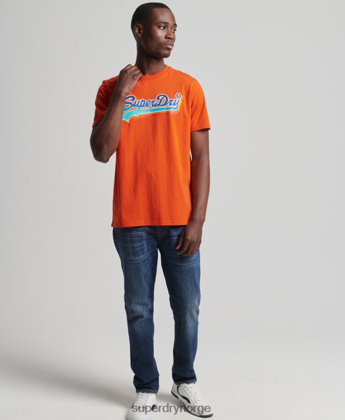Superdry oransje klær 86P46D4935 vintage logo sesongbasert t-skjorte menn