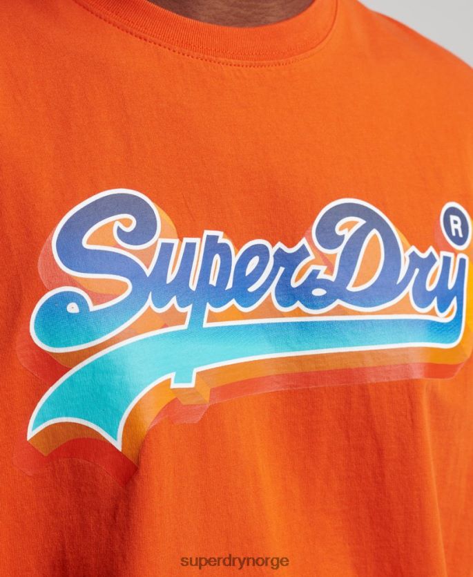 Superdry oransje klær 86P46D4935 vintage logo sesongbasert t-skjorte menn