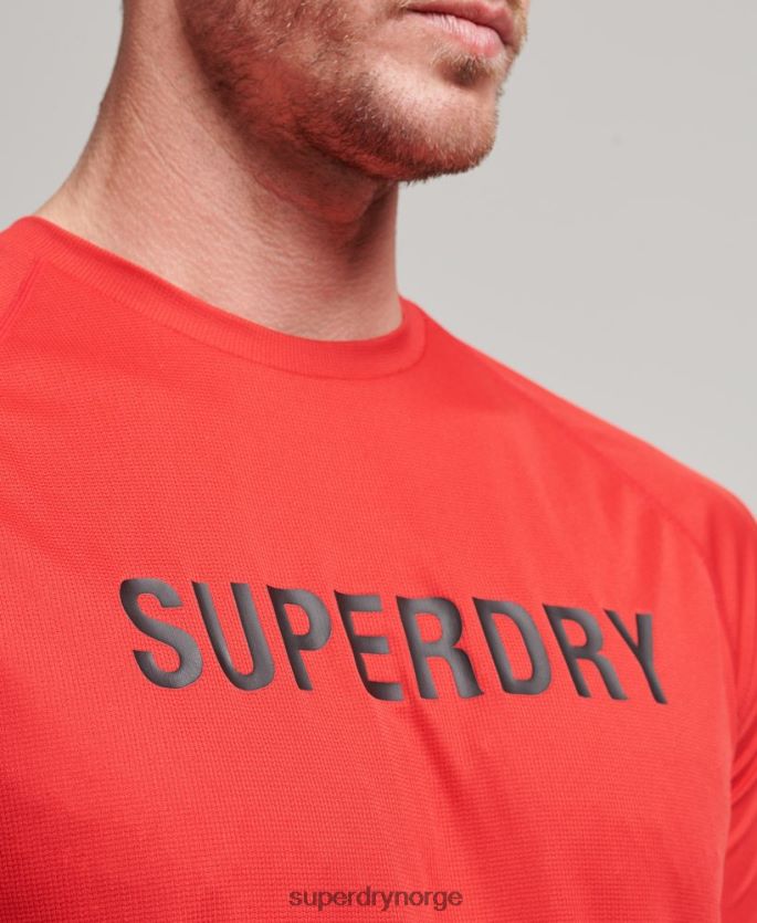 Superdry rød klær 86P46D1436 train active logo kortermet t-skjorte menn
