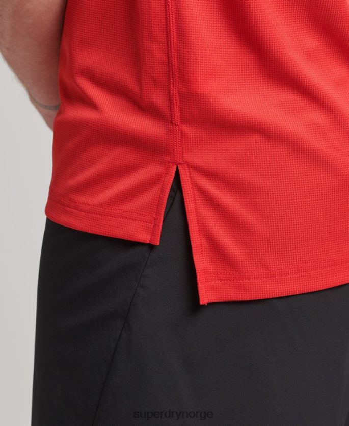 Superdry rød klær 86P46D1436 train active logo kortermet t-skjorte menn