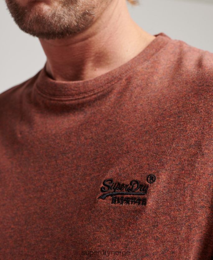 Superdry rød klær 86P46D1468 vintage logobrodert topp i økologisk bomull menn