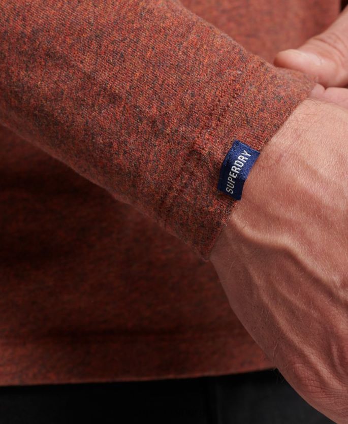 Superdry rød klær 86P46D1468 vintage logobrodert topp i økologisk bomull menn