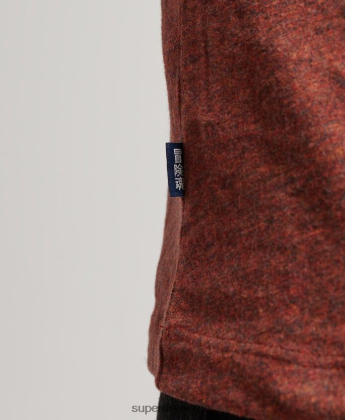Superdry rød klær 86P46D1468 vintage logobrodert topp i økologisk bomull menn