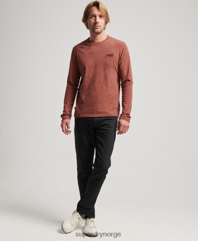 Superdry rød klær 86P46D1468 vintage logobrodert topp i økologisk bomull menn
