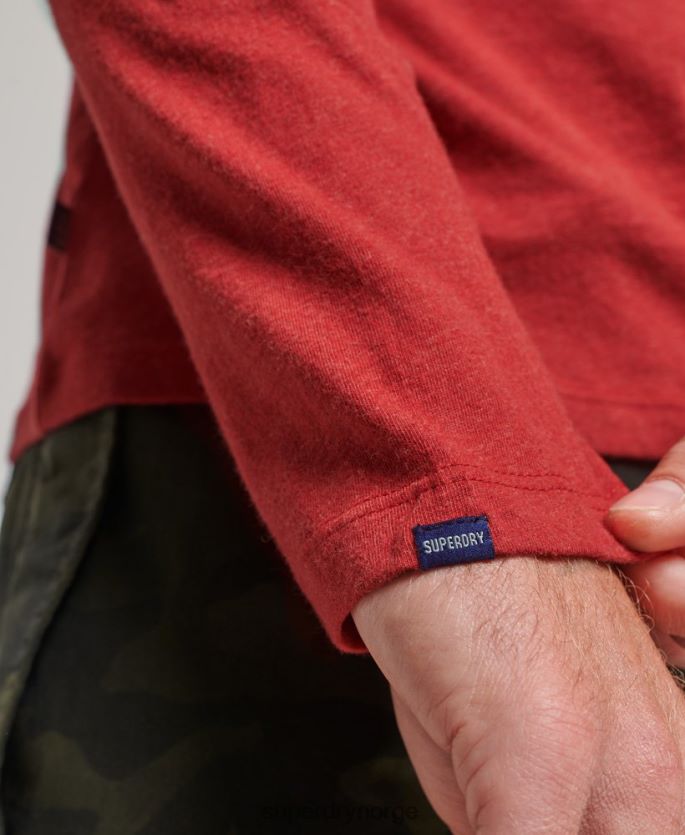 Superdry rød klær 86P46D1515 vintage logobrodert topp i økologisk bomull menn