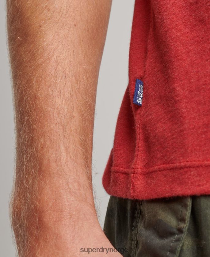 Superdry rød klær 86P46D1515 vintage logobrodert topp i økologisk bomull menn