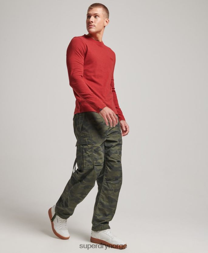 Superdry rød klær 86P46D1515 vintage logobrodert topp i økologisk bomull menn