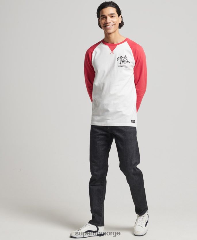 Superdry rød klær 86P46D1574 vintage surf ranchero topp menn