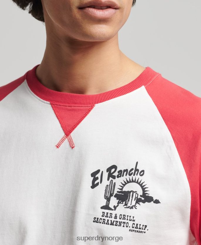 Superdry rød klær 86P46D1574 vintage surf ranchero topp menn