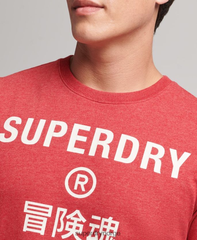 Superdry rød klær 86P46D4826 vintage bedriftslogo mergel t-skjorte menn