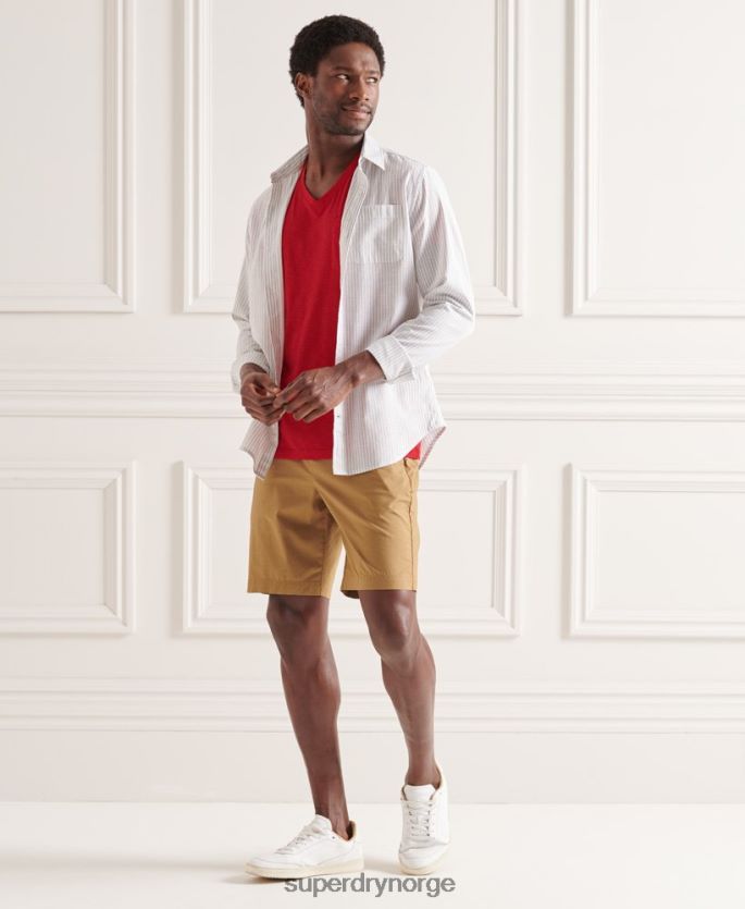 Superdry rød klær 86P46D4834 t-skjorte med v-hals i økologisk bomull menn