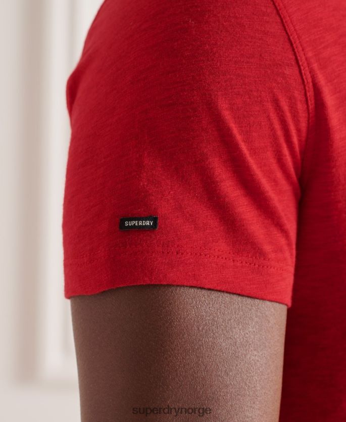 Superdry rød klær 86P46D4834 t-skjorte med v-hals i økologisk bomull menn