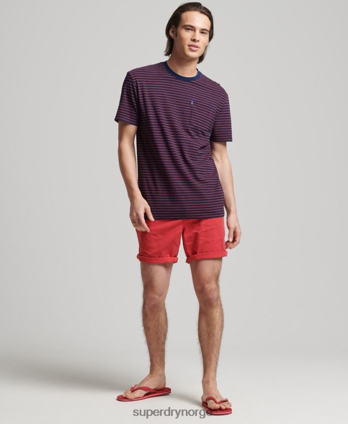 Superdry rød klær 86P46D4856 vintage t-skjorte med indigo striper menn