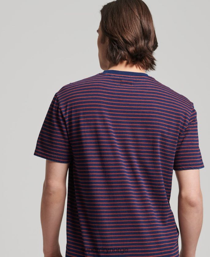 Superdry rød klær 86P46D4856 vintage t-skjorte med indigo striper menn