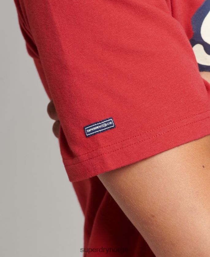 Superdry rød klær 86P46D4878 cooper retro grafisk t-skjorte fra 70-tallet menn