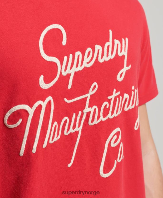 Superdry rød klær 86P46D4890 vintage script stil t-skjorte menn