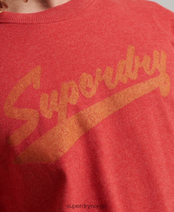 Superdry rød klær 86P46D4894 atletisk by script t-skjorte menn