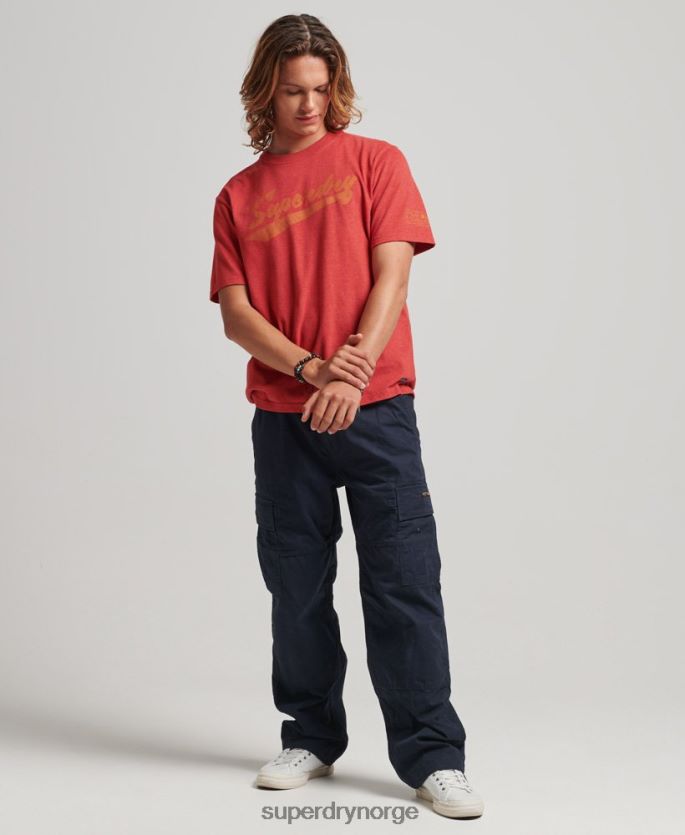 Superdry rød klær 86P46D4894 atletisk by script t-skjorte menn