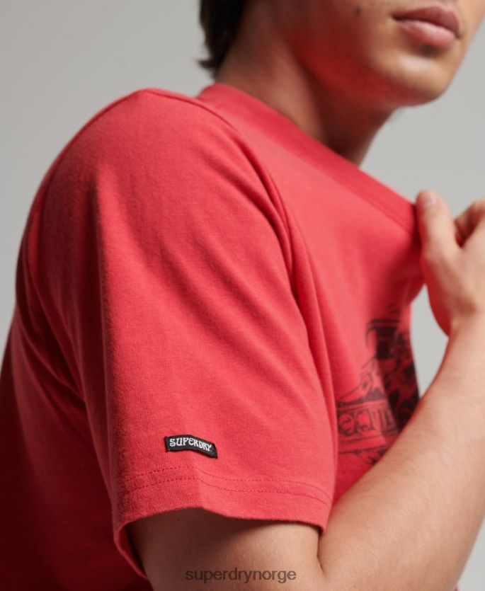 Superdry rød klær 86P46D4895 vintage kryssende linjer t-skjorte menn