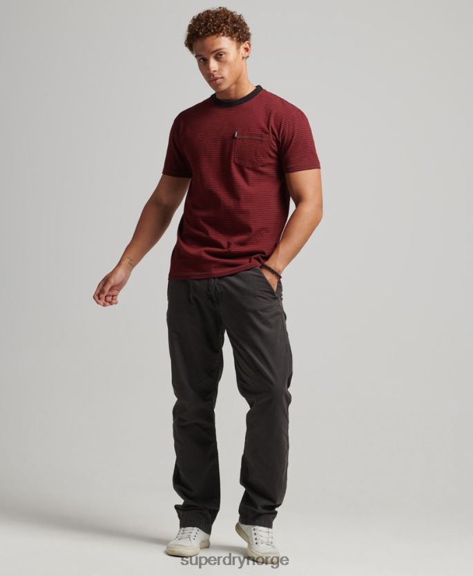 Superdry rød klær 86P46D4944 t-skjorte med striper i økologisk bomull menn