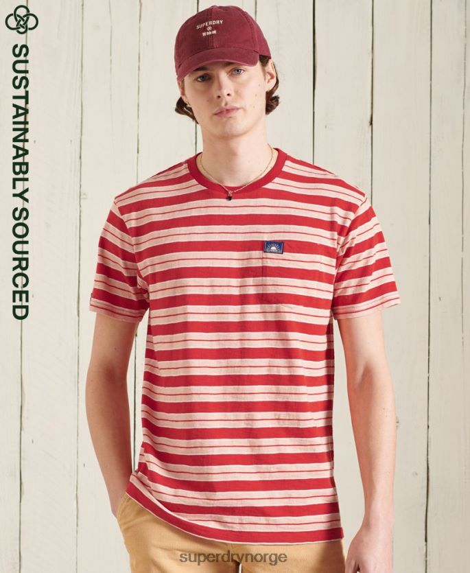 Superdry rød klær 86P46D4983 økologisk bomull cali surf t-skjorte med avslappet passform menn