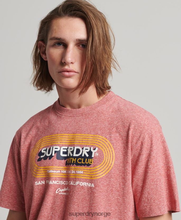 Superdry rød klær 86P46D67 vintage atletisk klubb-t-skjorte i økologisk bomull menn