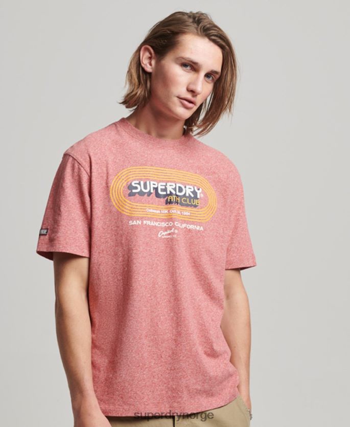 Superdry rød klær 86P46D67 vintage atletisk klubb-t-skjorte i økologisk bomull menn