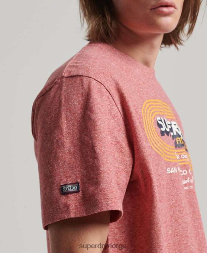 Superdry rød klær 86P46D67 vintage atletisk klubb-t-skjorte i økologisk bomull menn