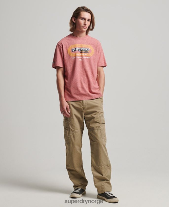 Superdry rød klær 86P46D67 vintage atletisk klubb-t-skjorte i økologisk bomull menn