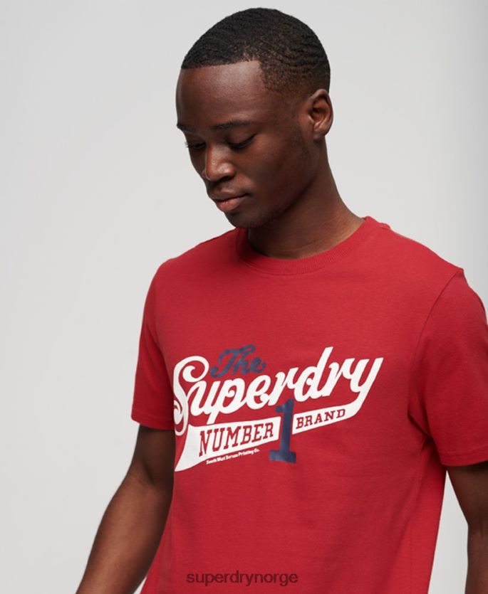 Superdry rød klær 86P46D88 vintage scripted college t-skjorte menn