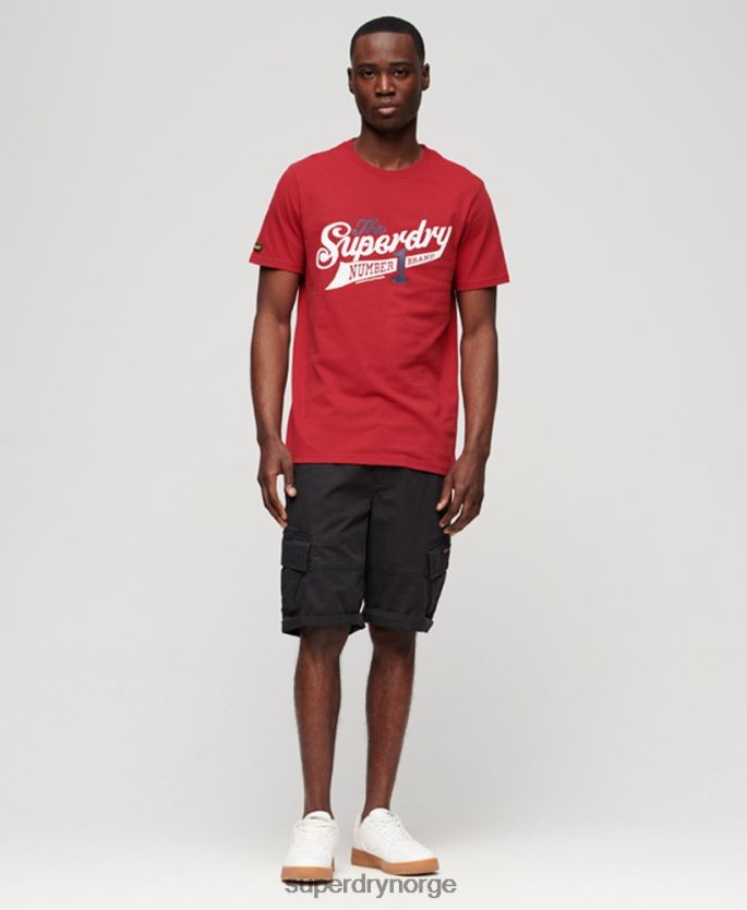 Superdry rød klær 86P46D88 vintage scripted college t-skjorte menn