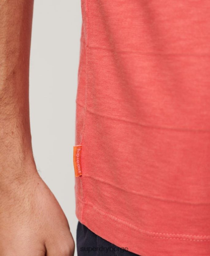 Superdry rosa klær 86P46D31 t-skjorte med vintage tekstur i økologisk bomull menn