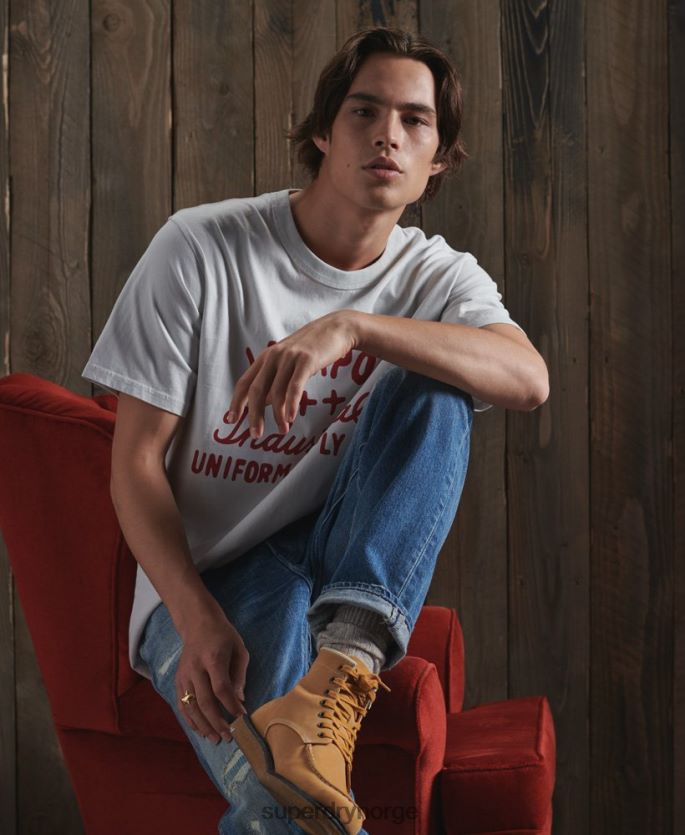 Superdry rosa klær 86P46D4984 tørr grafisk t-skjorte i begrenset opplag menn